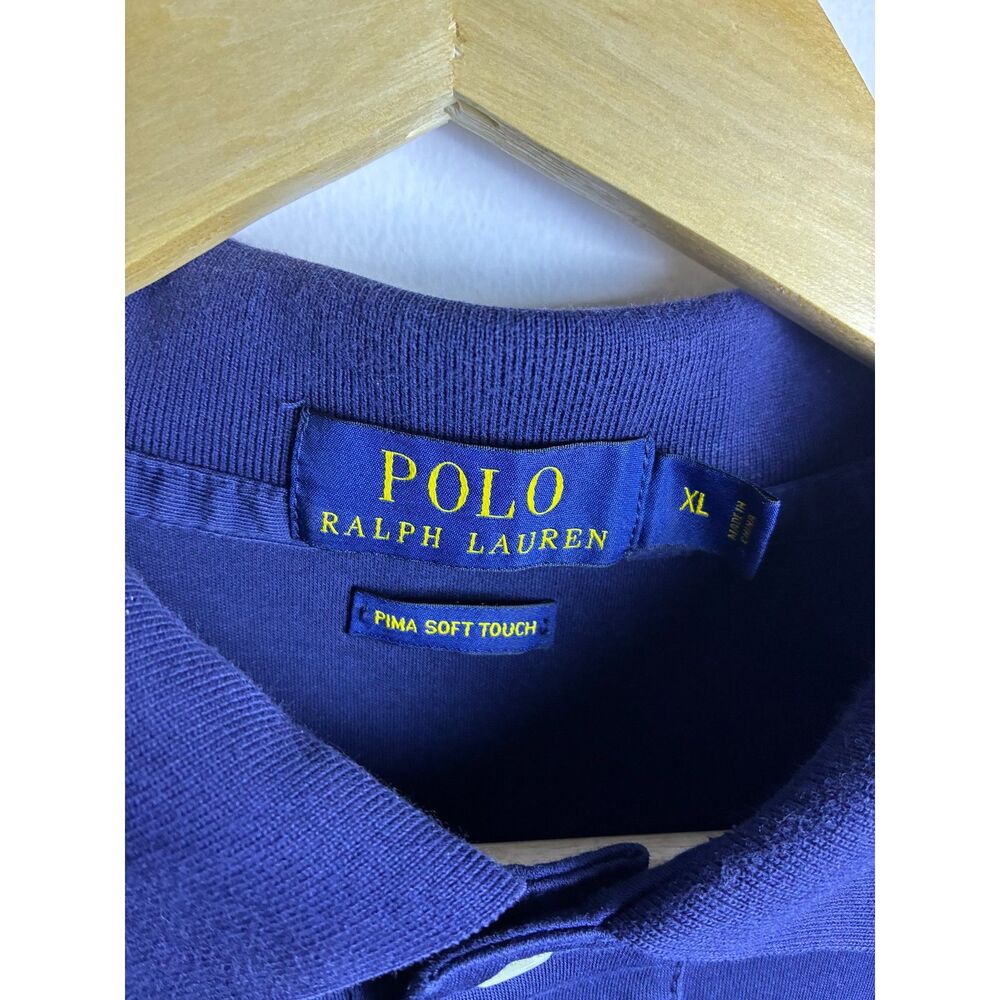 Polo Ralph Lauren Pima Soft Touch Polo Shirt Men's XL Navy Short Sleeve - Picture 3 of 3